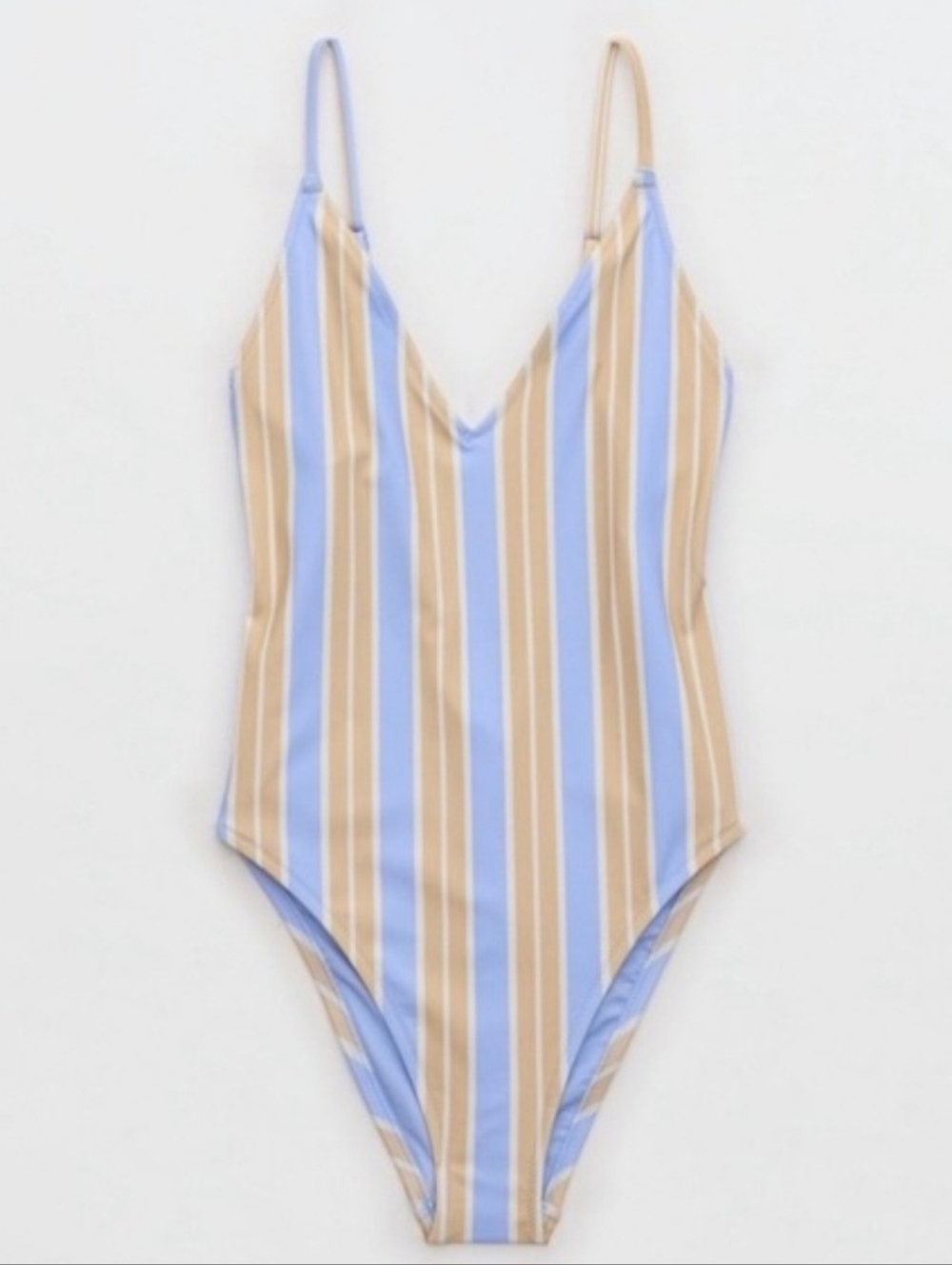 Aerie Vertical Striped Scoop Neck Swimsuit Small New